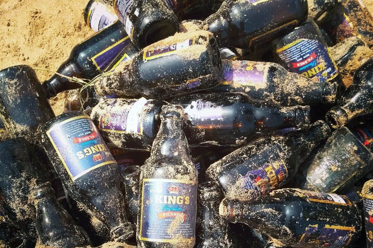 Sorted Black Glass Bottle Scarp