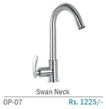 OP-07 Brass Counter Swan Neck Tap