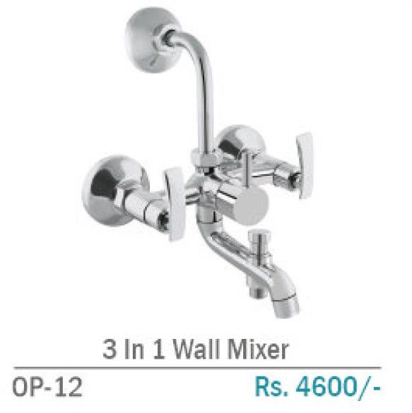 OP-12 3 In 1 Brass Wall Mount Bath Mixer