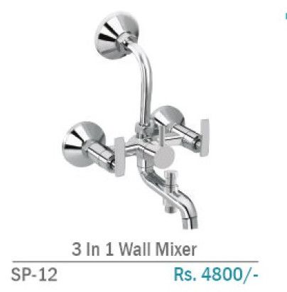 SP-12 3 In 1 Brass Wall Mount Bath Mixer