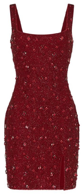 Ruby Crystal Embellished Mini Dress