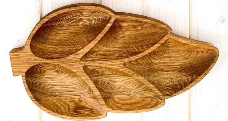 Wooden Leaf Shape Tray