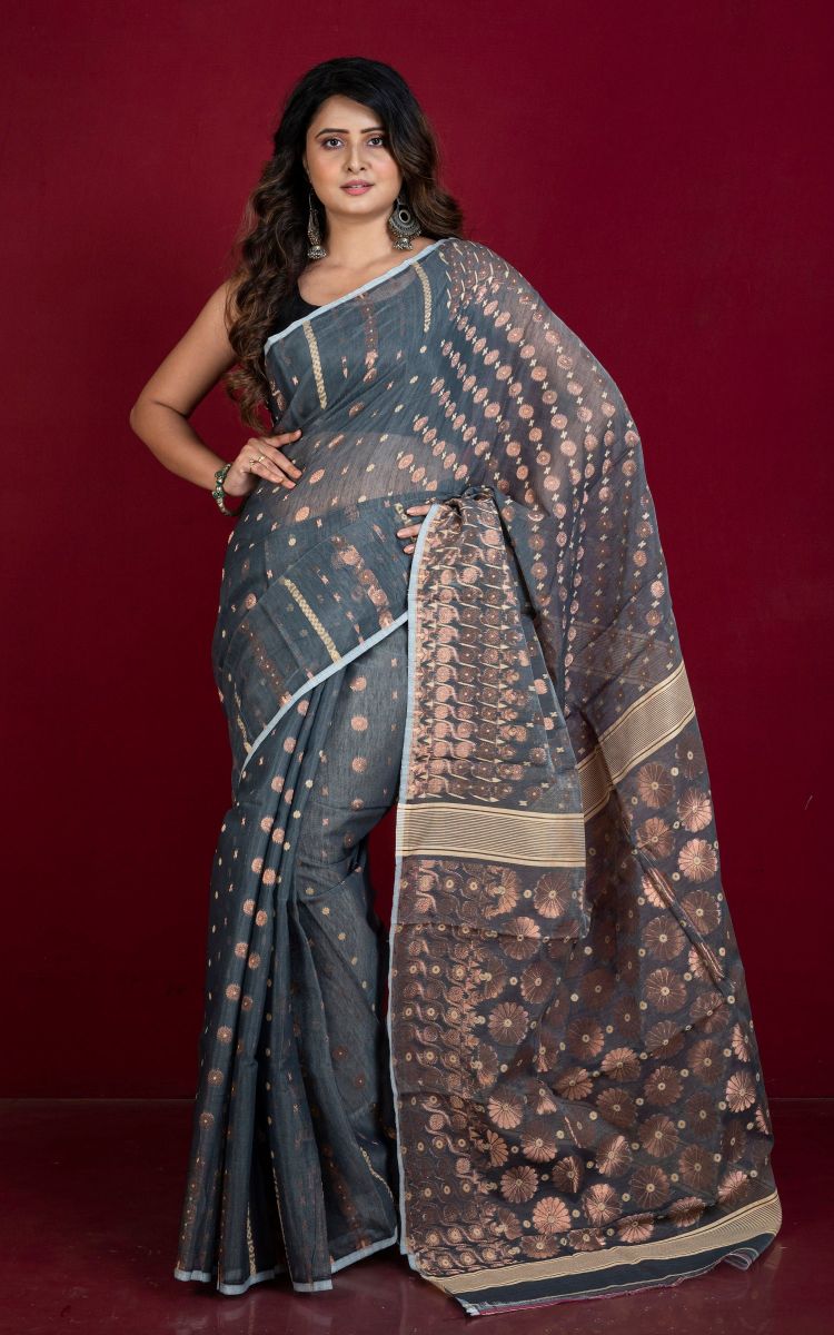 Hand Woven Cotton Jamdani Saree