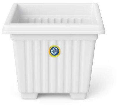 Plastic White Square Flower Pot