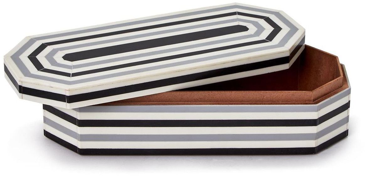 Black & White Resin Octagon Organizer Box