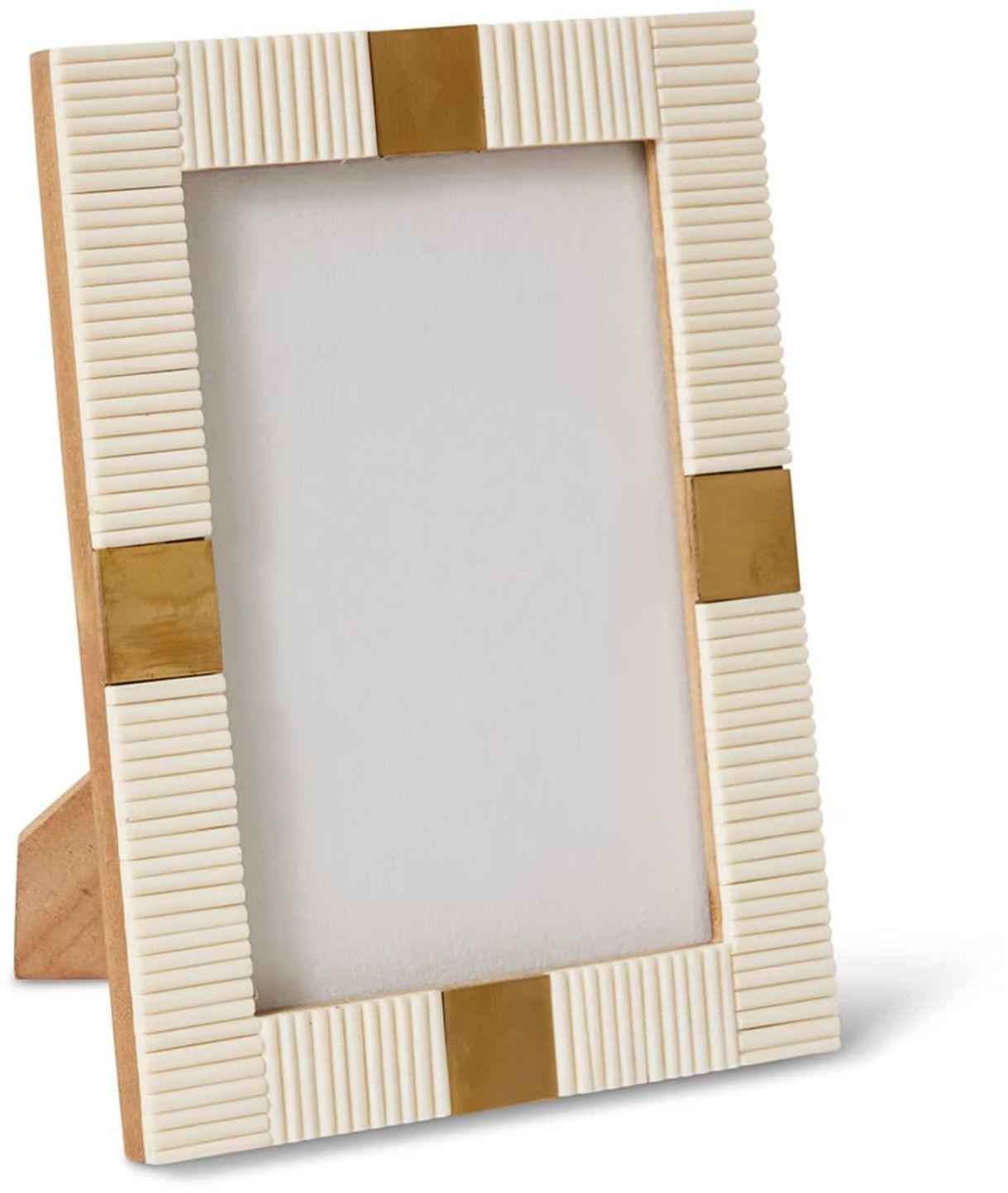 Cream & Golden Resin with Brass Accent Photo Frame
