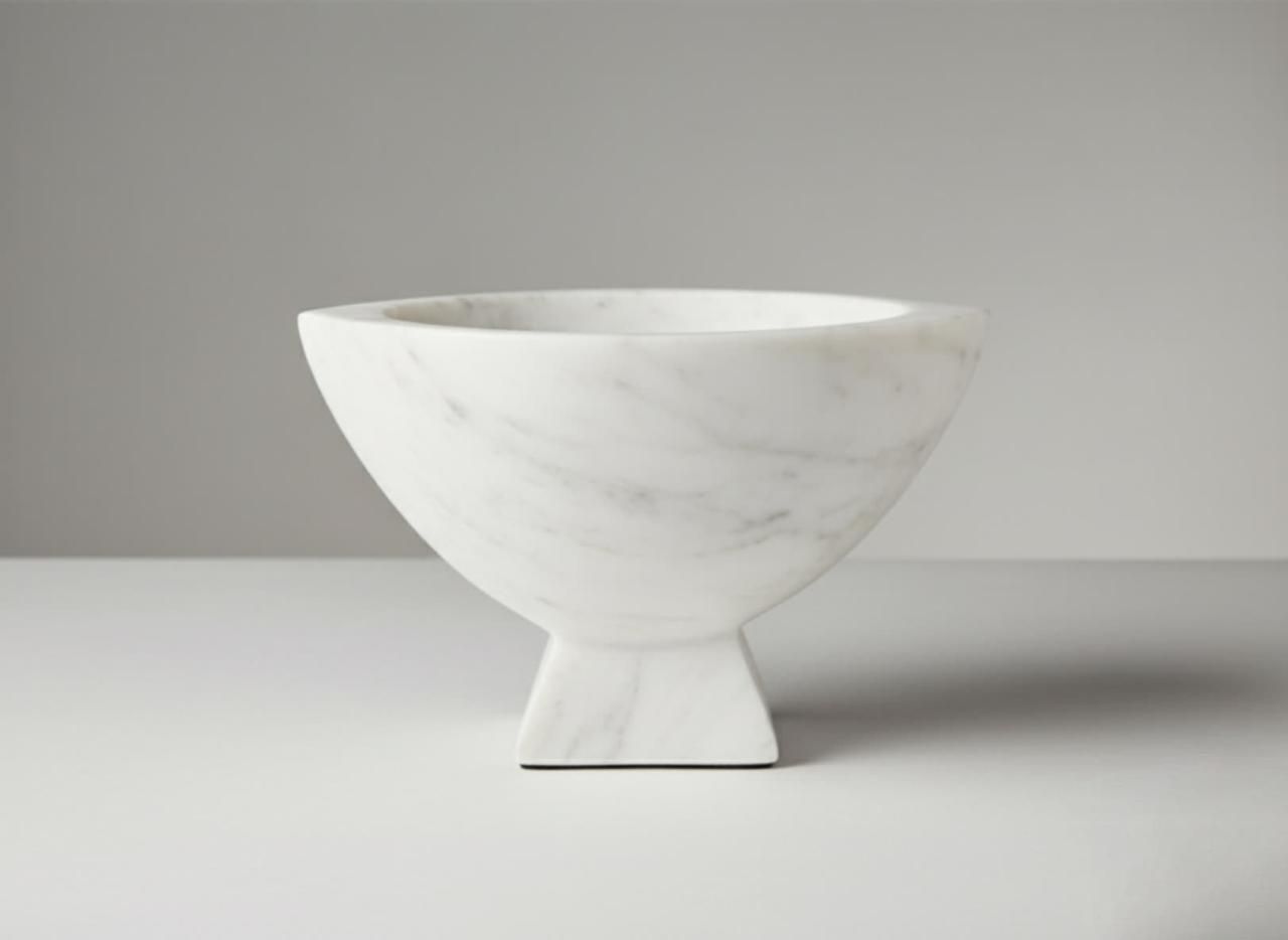 Marble Pedestal Accent Bowl