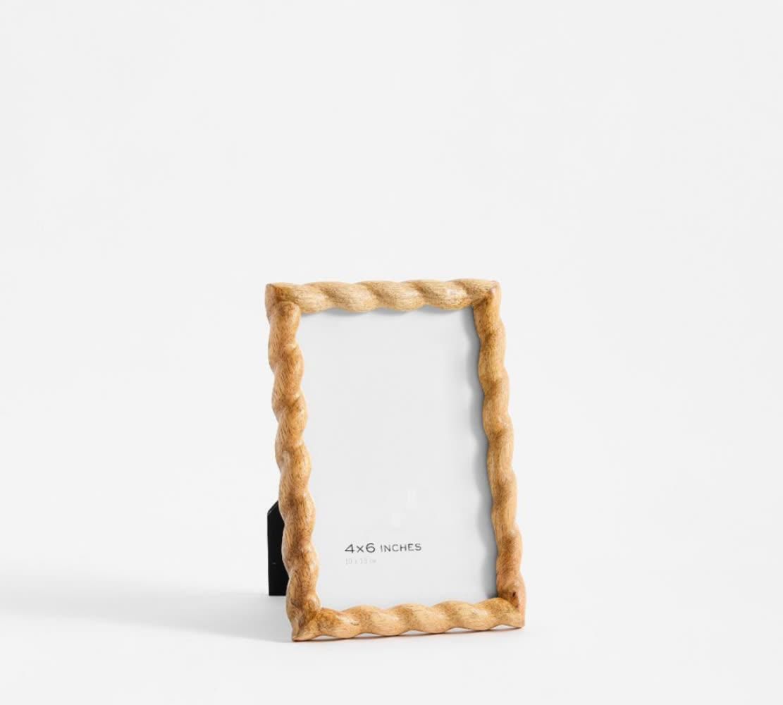 Twisted Brown Wood Photo Frame