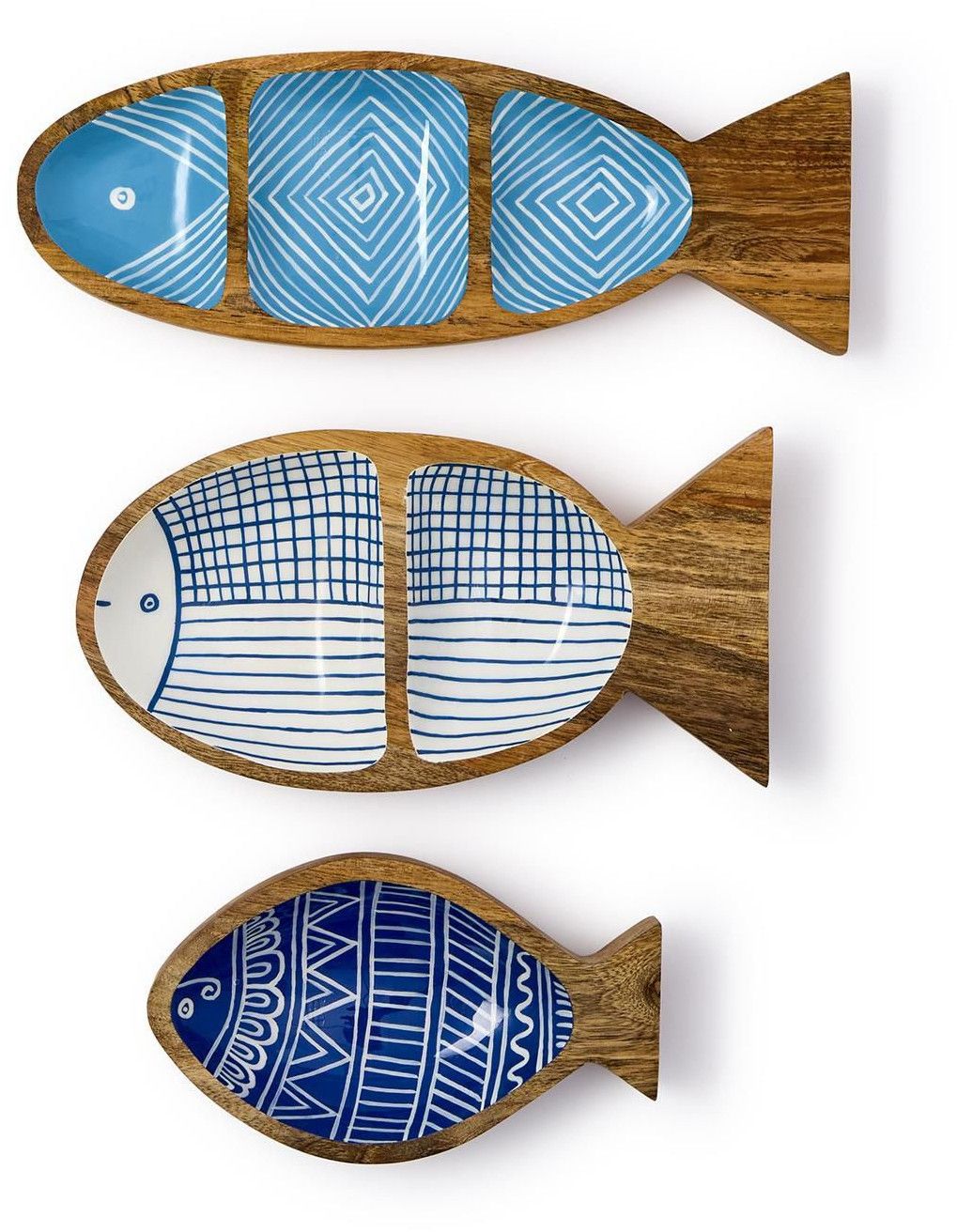 Wood Crafted Serving Tray Set