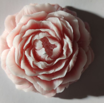 Pink Peony Flower Candle