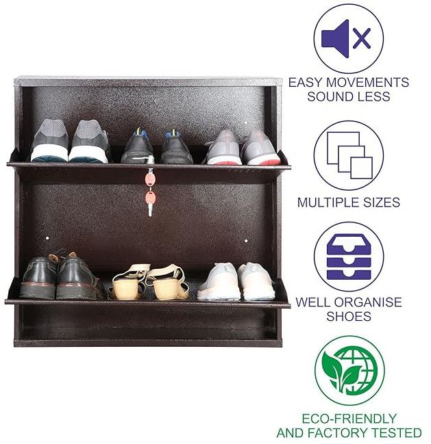2 Shelves Wall Mounted Shoe Rack