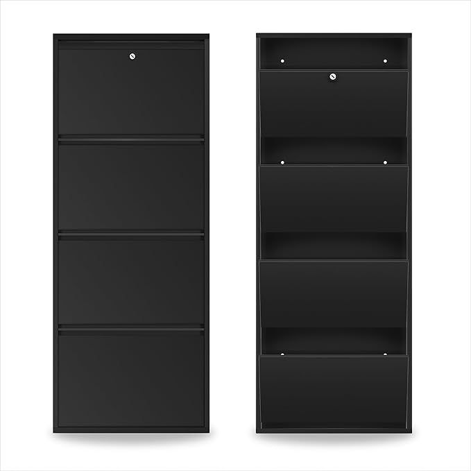 4 Shelves Wall Mounted Shoe Rack