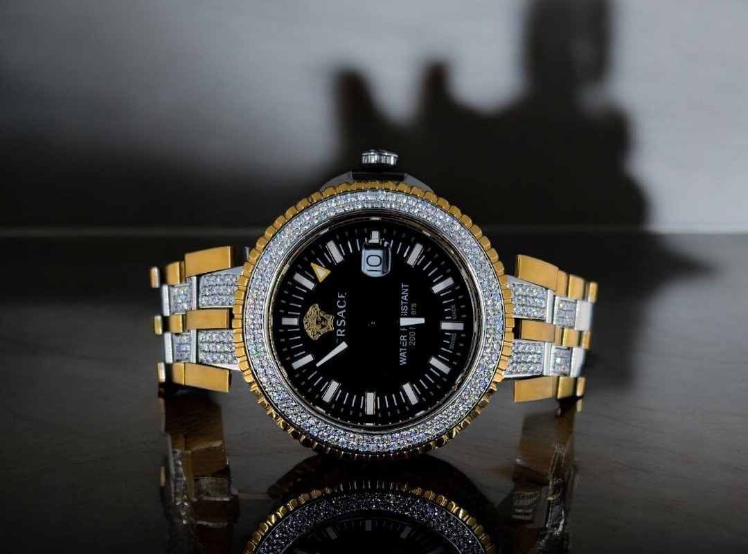 Elegant Fully Iced Moissanite Diamond Watch