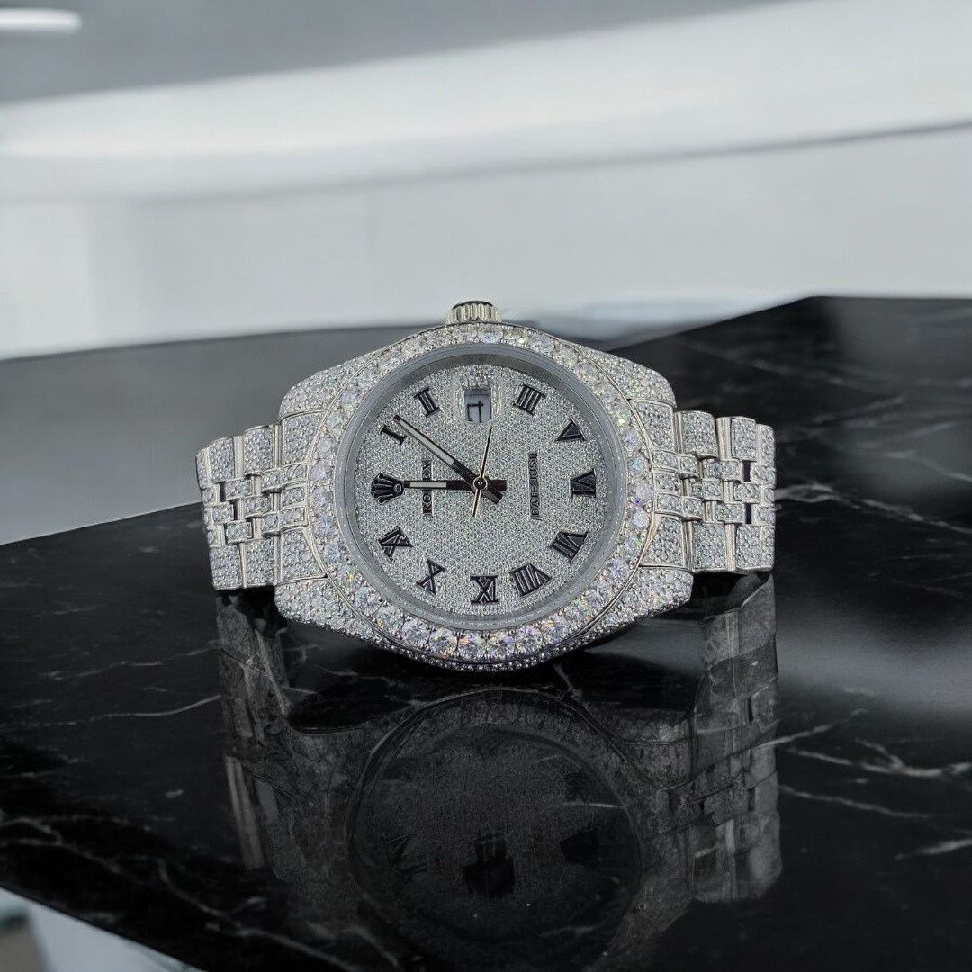 High Polish Moissanite Diamond Luxury Watch