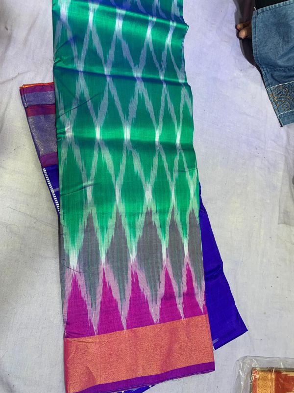 Block Printed Tussar Silk Saree