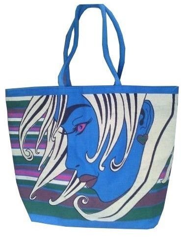 Artistic Face Printed Jute Tote Bag