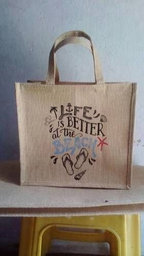 Beach Theme Jute Shopping Carry Bag
