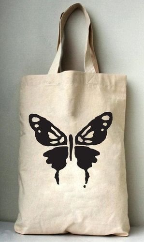 Butterfly Silhouette Canvas Tote Bag