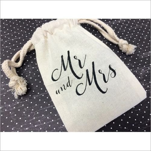MR & Mrs Cotton Drawstring Bag