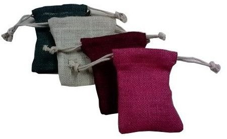 Multicolor Jute Drawstring Gift Pouches