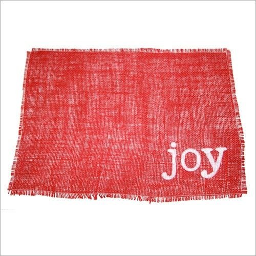 Red Joy Printed Jute Table Mat