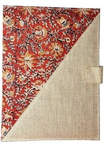 Red Printed Jute Office Document Folder