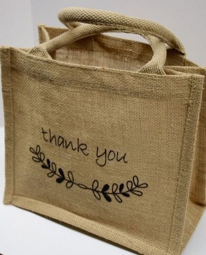 Thank You Printed Jute Return Gift Bag