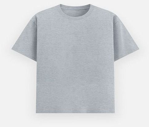 Light Grey Melange Poly Cotton Round Neck Unisex T-Shirt
