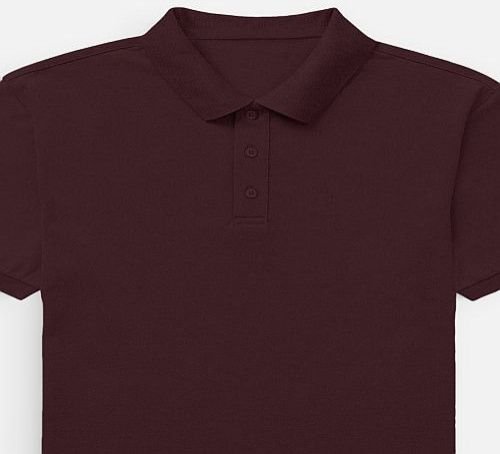 Mens Maroon Cotton Polo T-Shirt