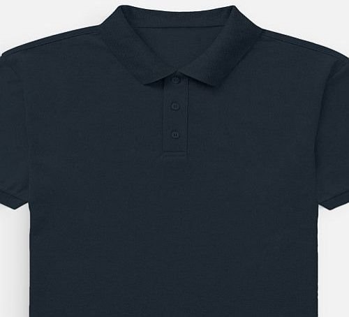 Mens Navy Blue Cotton Polo T-Shirt