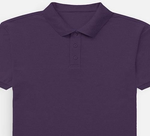 Mens Purple Cotton Polo T-Shirt