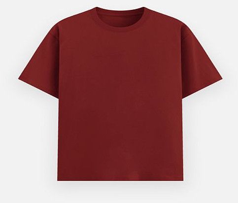 Plain Red Poly Cotton Round Neck Unisex T-Shirt