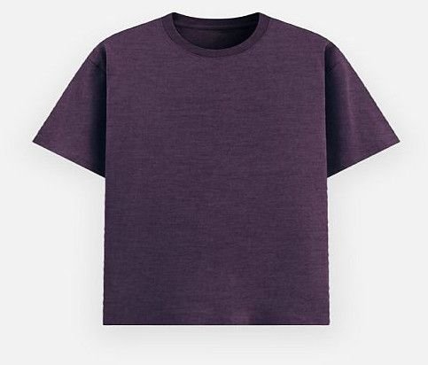 Purple Melange Poly Cotton Round Neck Unisex T-Shirt