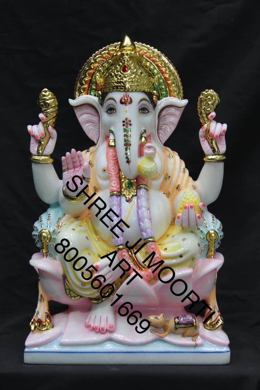 High Gloss Marble Ganesh Statue