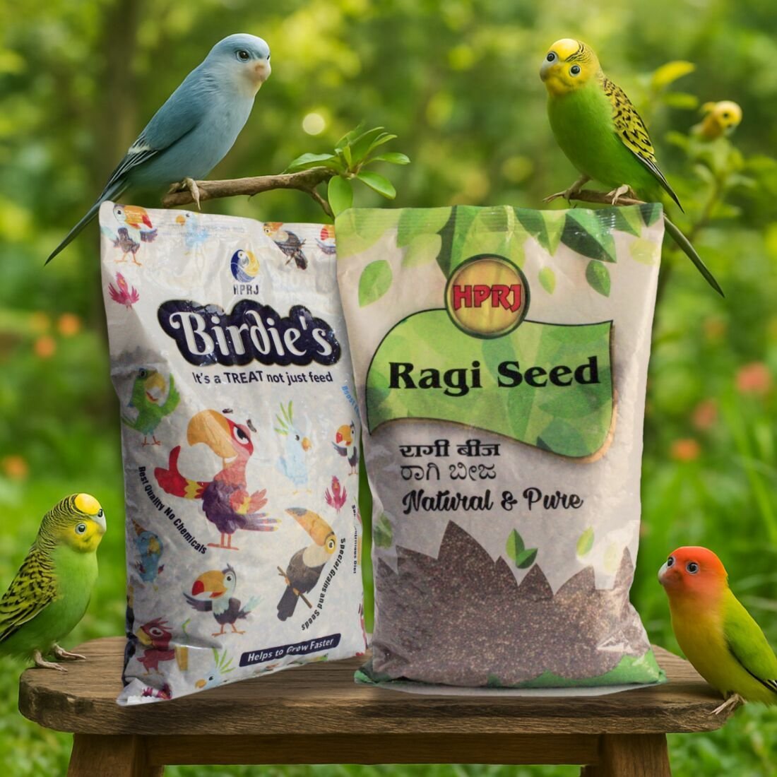 Birdie\'S Ragi Seeds and Mix Bird Seeds Combo, for Small Size Birds