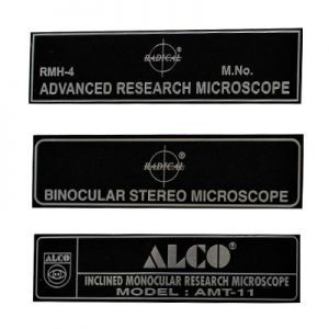 Scientific Equipment Anodized Aluminium Labels
