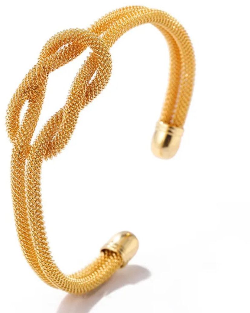 Brass Mesh Knot Cuff Bracelet