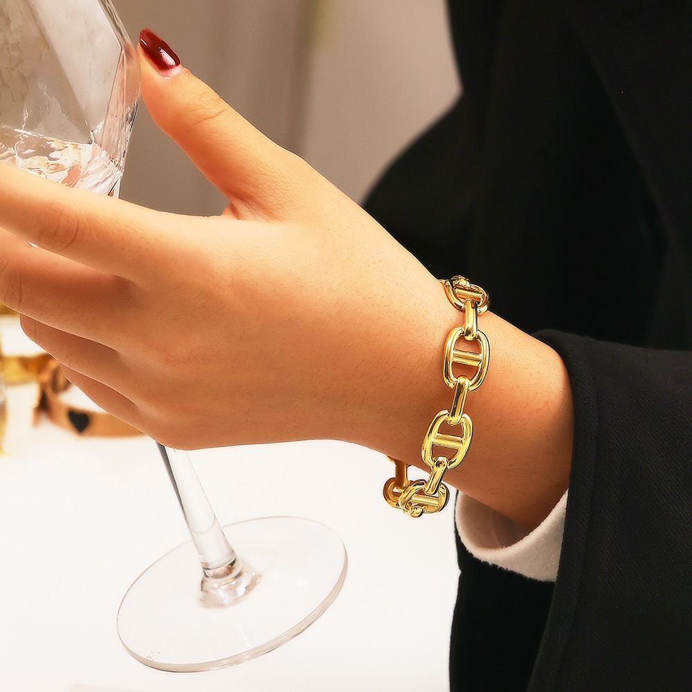 Brass Oval Link Bracelet