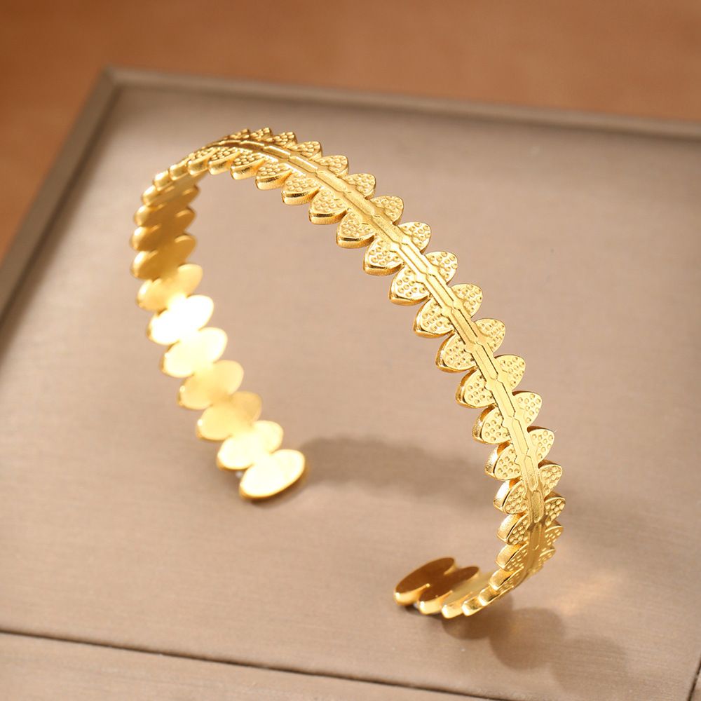 Brass Ripple Edge Cuff Bracelet