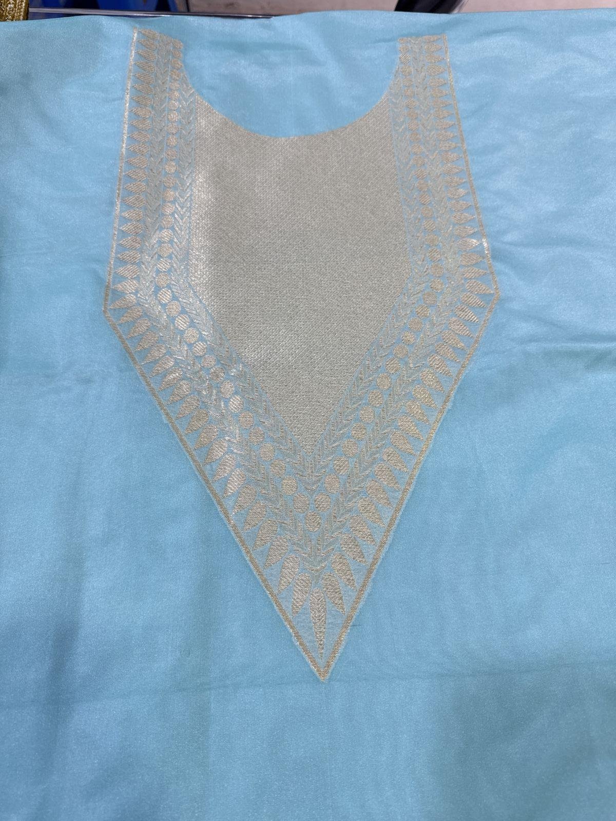 Sky Blue Ladies Silk Suit