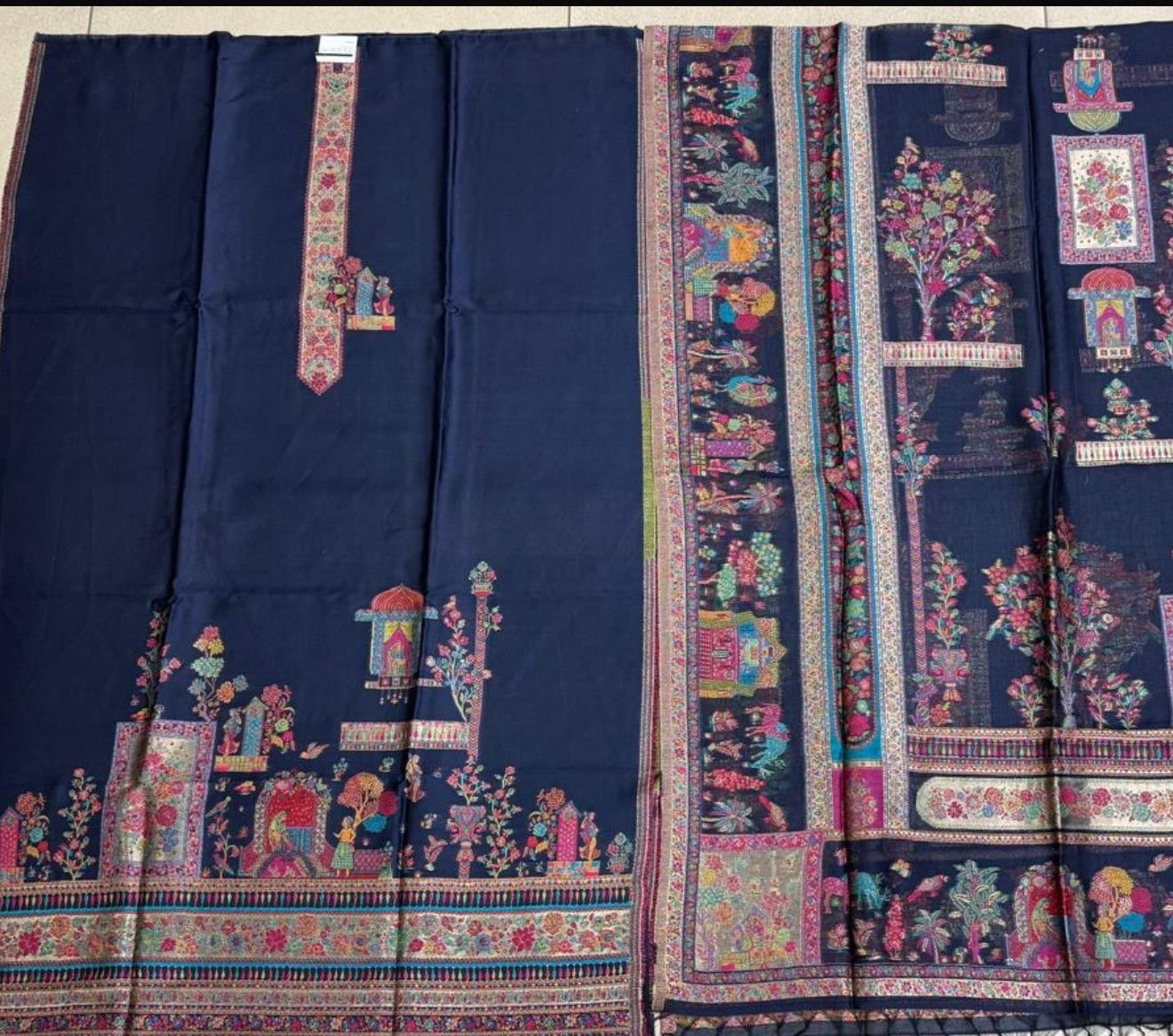 3 Piece Thread Weaving Kani Blended Silk Suit