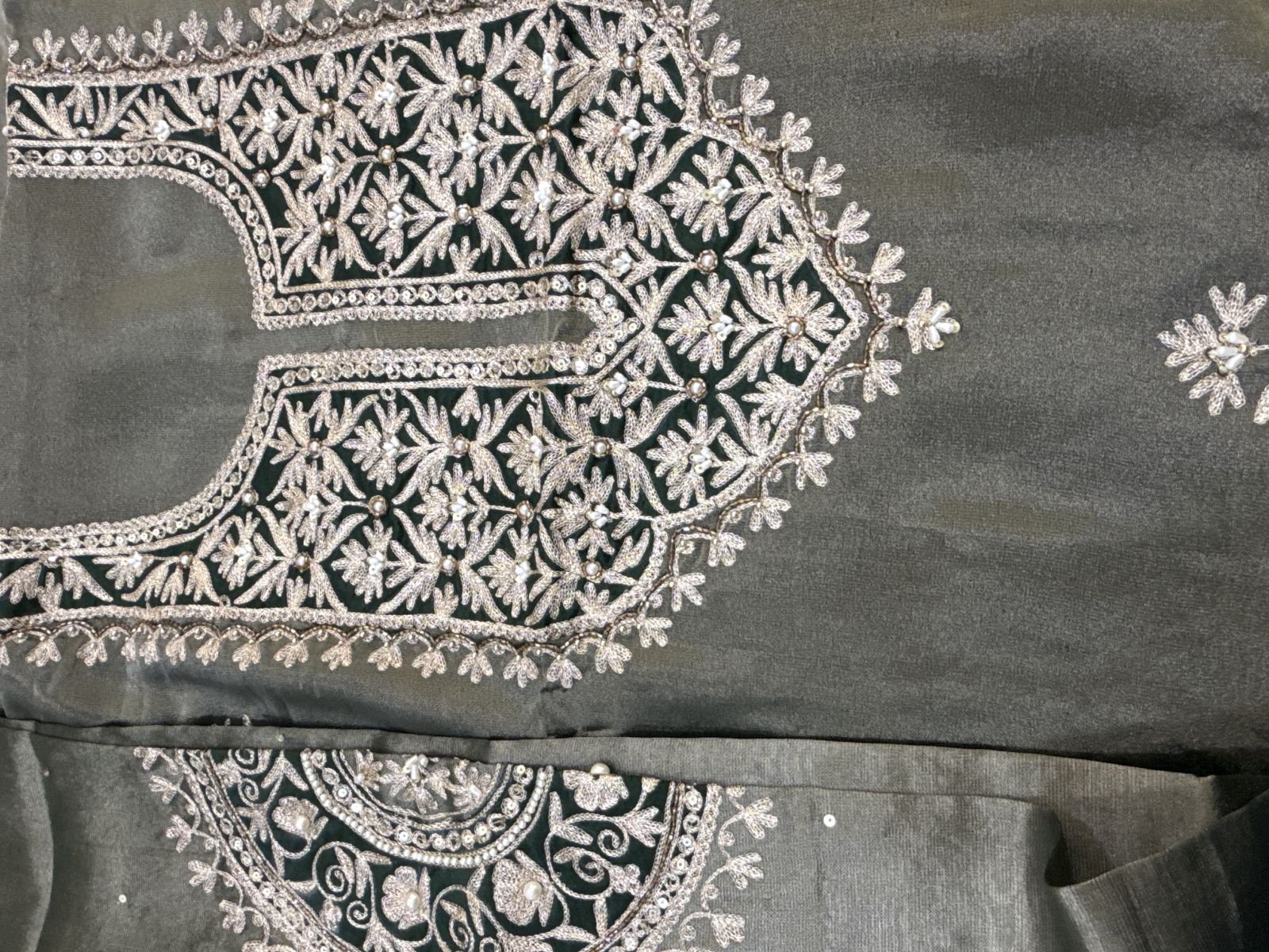 Zari Embroidery Soft Shimmer Ladies Suit