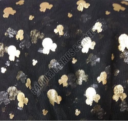 Golden Print Mesh Fabric