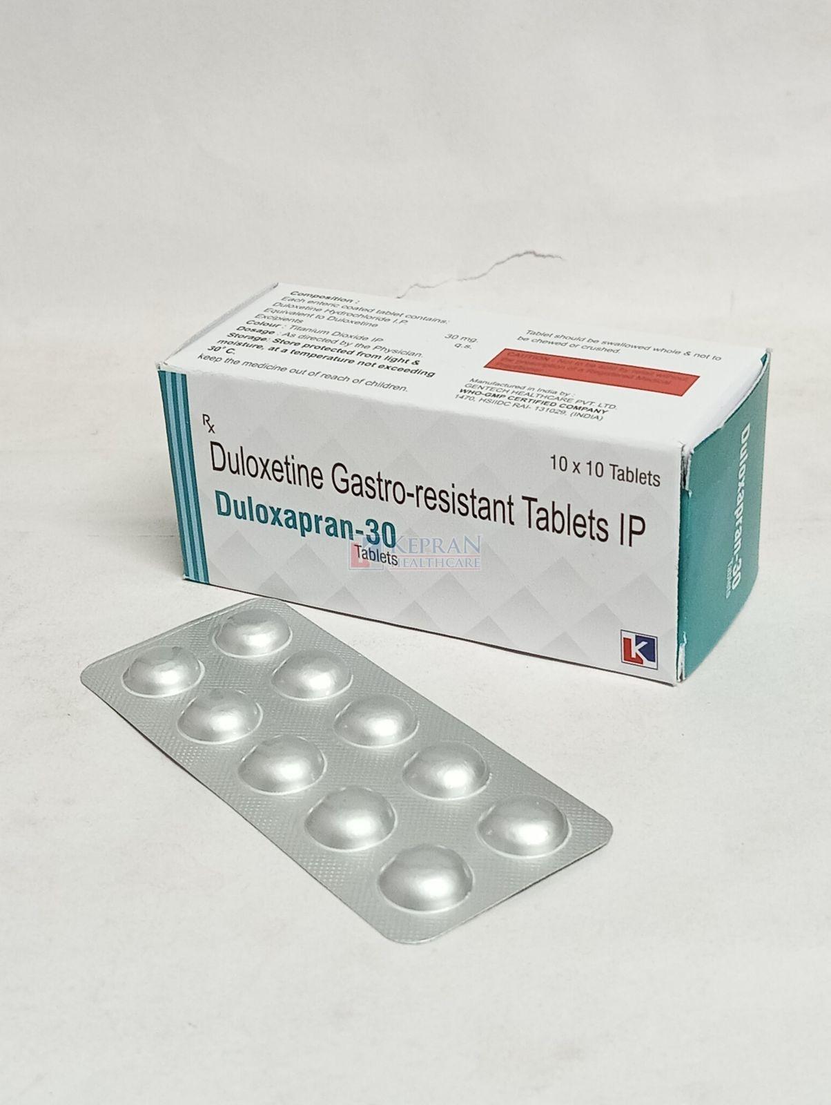 Duloxapran 30mg Duloxetine Gastro Resistant Tablets