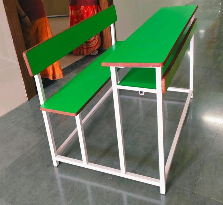 3 Seater Mild Steel Green Classroom Desk