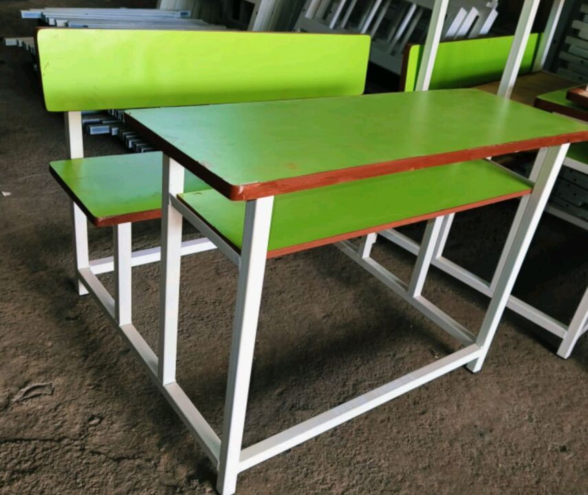 Green Dual Seater Matt Finish Classroom Bench
