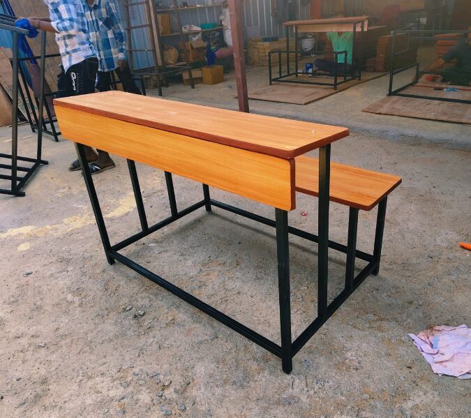 Mild Steel 3 Seater Desk Bench Without Back Rest