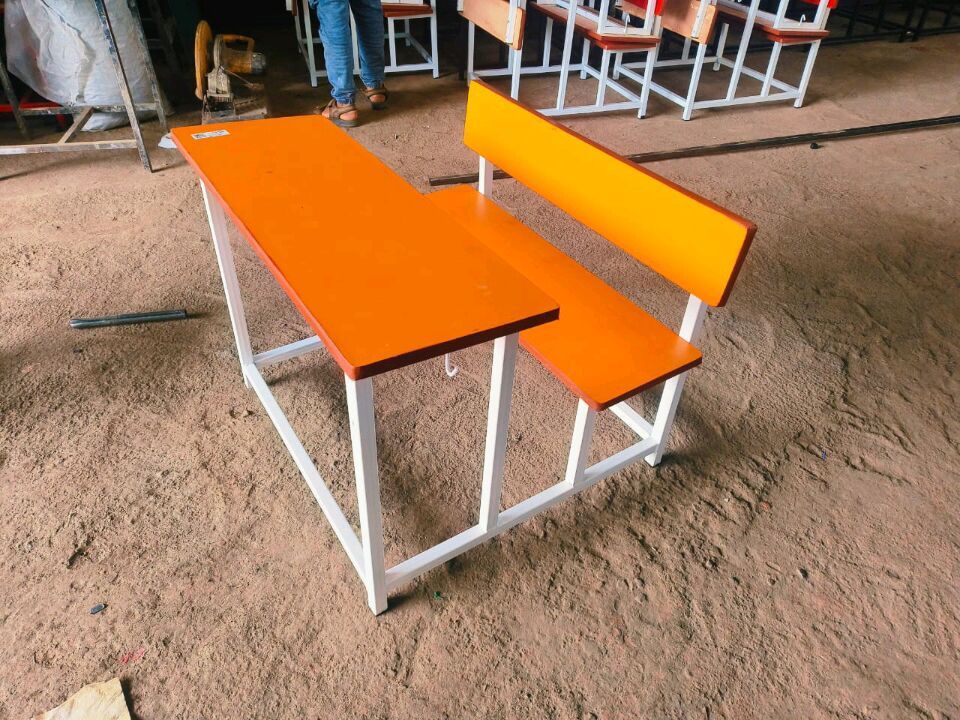 Yellow Dual Seater Classroom Bench