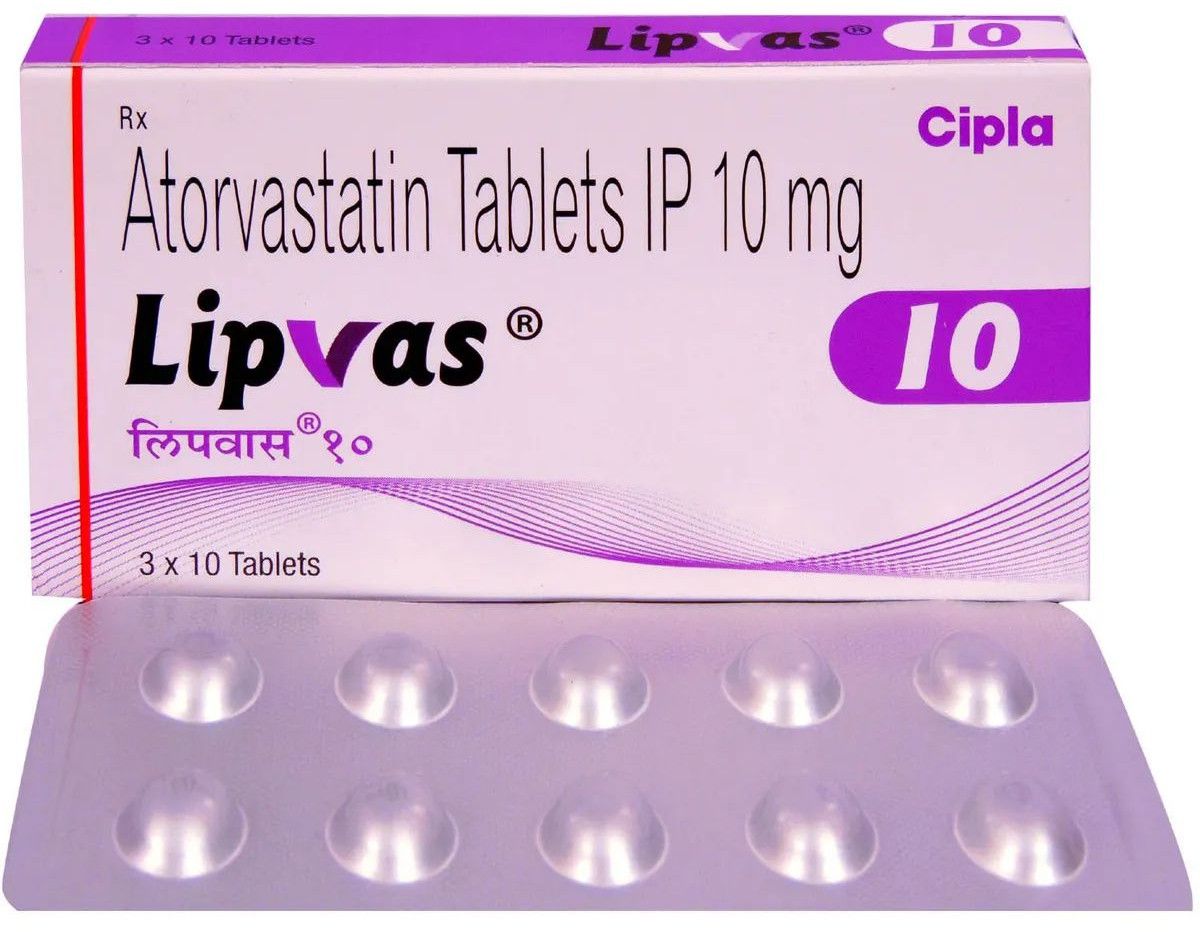 Lipvas 10mg Atorvastatin Tablets