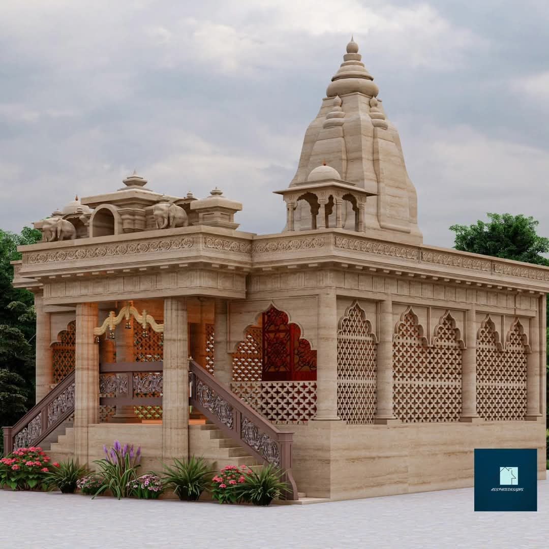 Carved Red Sandstone Temple